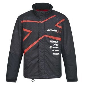 Ski-Doo Mens Holeshot Snowmobile Jacket Insulated Water Windproof Fleece Black L